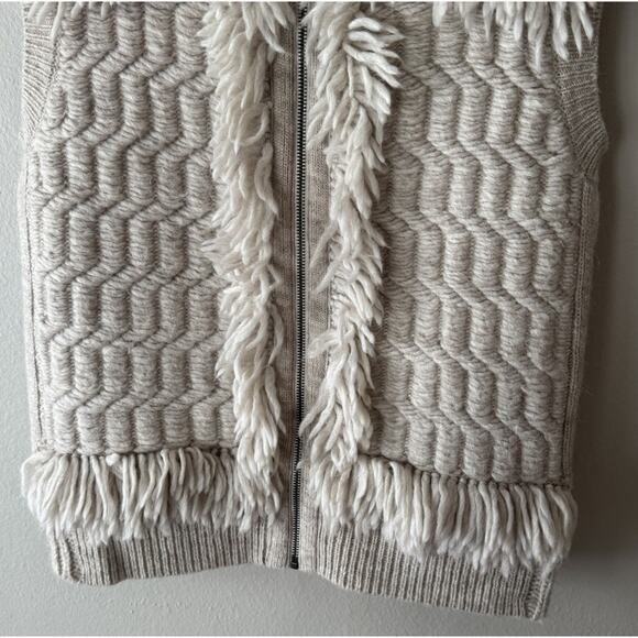 Country Road Fringe Vest Size Medium Alpaca Mohair Wool Blend Textured Boho Glam - Picture 5 of 9